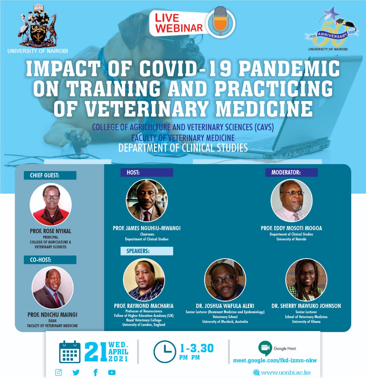 ONLINE WEBINAR - Impact of Covid-19 pandemic on training and practicing of veterinary medicine